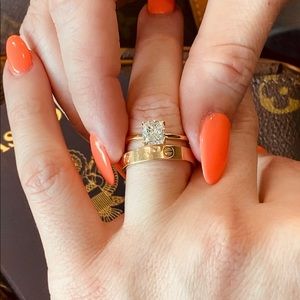 18k Cushion Diamond Ring